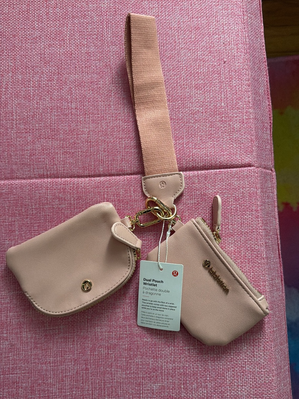 lululemon athletica Dual Pouch Wristlet in Blush Pink